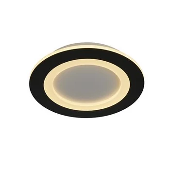 Plafoniera Searchlight Ringo metal, alb, negru, LED, 25W, 3238lm, 3000K-4500K-6500K - 44712BK