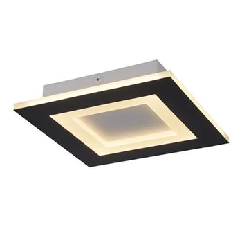 Plafoniera Searchlight Squary metal, alb, negru, LED, 40W, 5277lm, 3000K-4500K-6500K - 44715BK