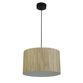 Pendul Searchlight MEADOW metal, natur, negru, bej, E27 - 49711BK