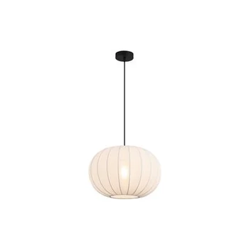 Pendul Searchlight Radiant metal, textil, negru, alb, E27, 60W - 52850BK
