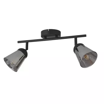 Spot Searchlight MEGA metal, sticla, negru, fumuriu, E14 - 61170-2SM