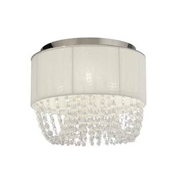 Plafoniera Searchlight Bellano metal, textil, acril, crom, alb, transparent, G9, 7W - 62617-3CC