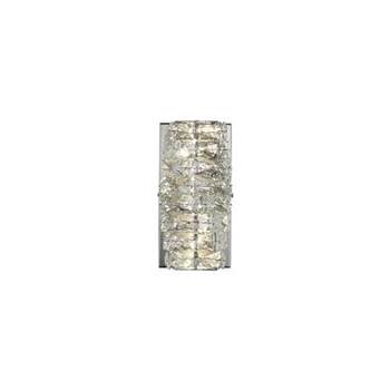 Aplica de perete Searchlight Modena metal, cristal, crom, transparent, LED, 9W, 777lm, 4000K - 65812CC
