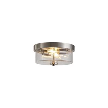 Plafoniera Searchlight Preston metal, sticla, argintiu, transparent, E27, 60W - 66210-2SS