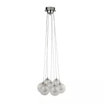 Pendul Searchlight CLUSTER metal, sticla, crom, transparent, LED, 3000K, 17W, 1602lm - 6867-7CC