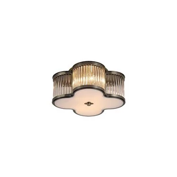 Plafoniera Searchlight Lotus metal, sticla, alama, transparent, E14, 40W - 77210-2AB