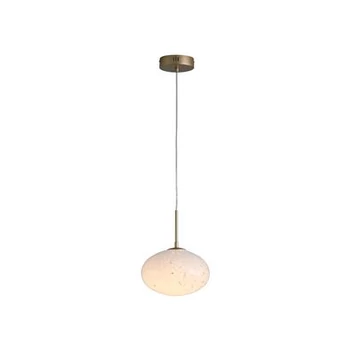 Pendul Searchlight Confetti metal, sticla, auriu, alb, LED, 9W, 699lm, 3000K - 80820-1GO