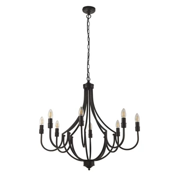 Candelabru Searchlight LODGE metal, negru, E14 - 82918-8BK