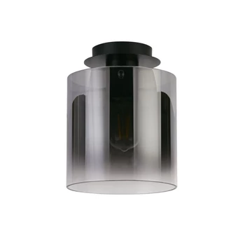 Plafoniera Searchlight SWEDEN metal, sticla, negru, fumuriu, E27 - 88911-1BK