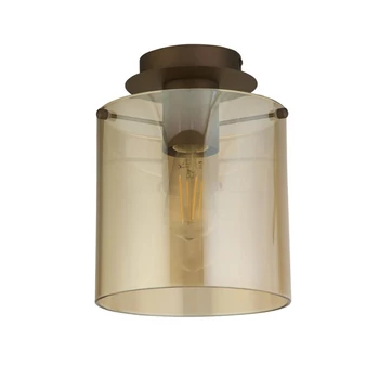 Plafoniera Searchlight SWEDEN metal, sticla, maro, chihlimbar,E27 - 88911-1MO
