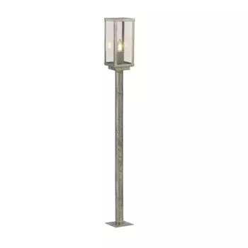 Lampadar exterior Searchlight BOX II metal, sticla, argintiu, transparent, E27, IP44 - 90151-900SI