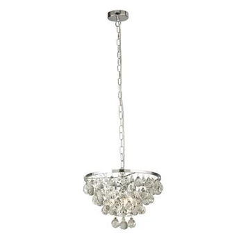 Pendul Searchlight Michelle metal, sticla, crom, transparent, E27, 60W - 9634-4CC
