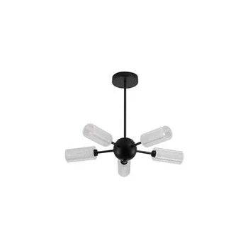 Plafoniera Searchlight Cosmic metal, sticla, negru, transparent, G9, 10W - 96505-5BK