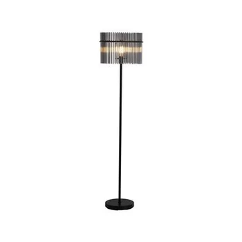 Lampadar Searchlight Swizzle metal, sticla, negru, fumuriu, E27, 60W - EU55626SM