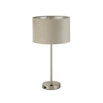 Veioza Searchlight FINN metal, catifea, nichel, taupe, E27 - EU58911TA