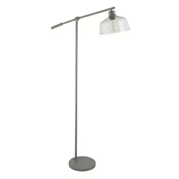 Lampadar Searchlight CANTEBURY metal, sticla, gri, transparent, E27 - EU60998GY
