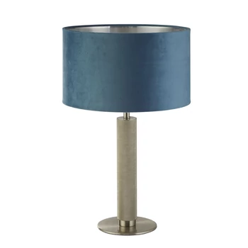 Veioza Searchlight LONDON metal, catifea, argintiu, teal, E27 - EU65721TE