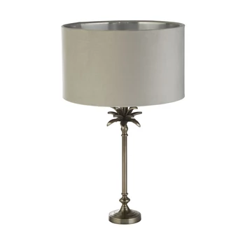 Veioza Searchlight PALM metal, catifea, nichel, gri, E27 - EU81210GY