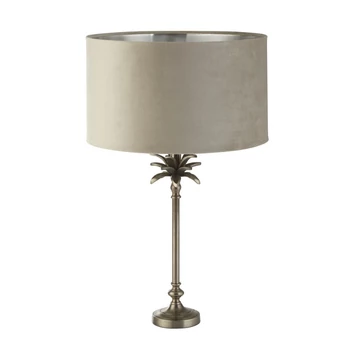 Veioza Searchlight PALM metal, catifea, nichel, taupe, E27 - EU81210TA