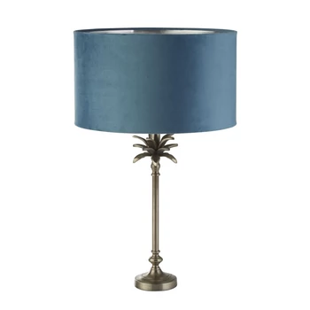 Veioza Searchlight PALM metal, catifea, nichel, teal, E27 - EU81210TE