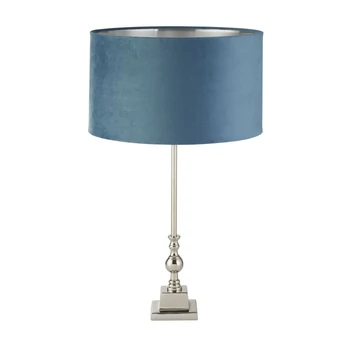 Veioza Searchlight WHITBY metal, catifea, crom, teal, E27 - EU81214TE