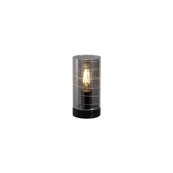 Veioza Searchlight Broughton metal, sticla, negru, fumuriu, E27, 60W - EU82329SM