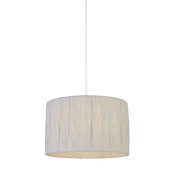 Abajur Searchlight Raffia textil, alb, B22, E14, E27 - SO701872