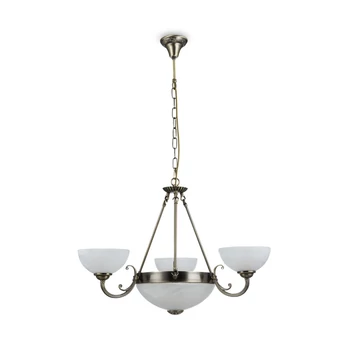 Candelabru HERBERT metal, sticla, bronz, alb, E27 - ARM015PL-06BZ