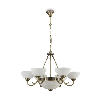Candelabru HERBERT metal, sticla, bronz, alb, E27 - ARM015PL-09BZ