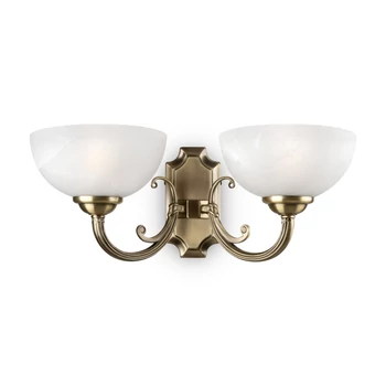 Aplica de perete HERBERT metal, sticla, bronz, alb, E27 - ARM015WL-02BZ