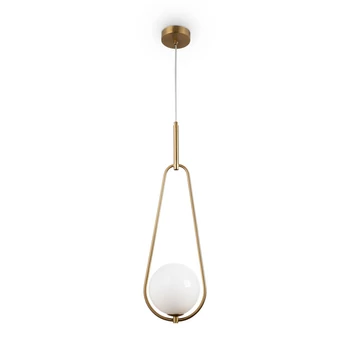 Pendul BUMBLE metal, sticla, alama, alb, G9 - MOD054PL-01BS