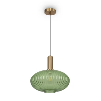 Pendul ZELMA metal, sticla, alama, verde, E27 - MOD124PL-01BS1