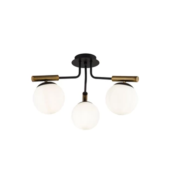 Plafoniera PAOLINA metal, sticla, negru, alb, E14 - MOD141CL-03B