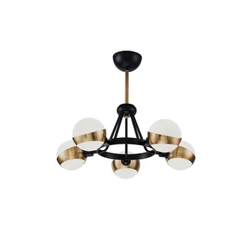 Pendul SILVIA metal, sticla, negru, alb, E14 - MOD144PL-05B