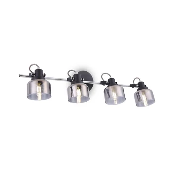 Spot EVETTE metal, sticla, negru, E14 - T003CW-04B