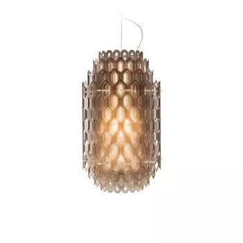 Pendul Slamp CHANTAL metal, Cristalflex, Lentiflex, portocaliu E27 - CHNSS00ORG01T00E27EU