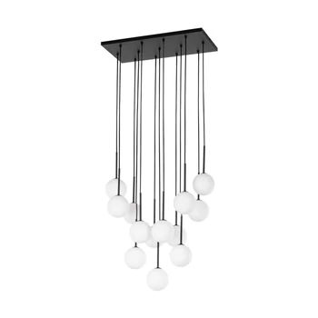 Pendul TK Lighting MARTIN metal, sticla, negru, alb, G9 - TK-10079
