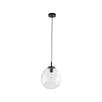 Pendul TK Lighting SOL metal, sticla, negru, transparent, E27 - TK-10082