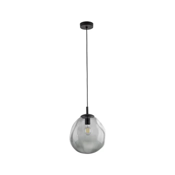 Pendul TK Lighting SOL metal, sticla, negru, fumuriu, E27 - TK-10084