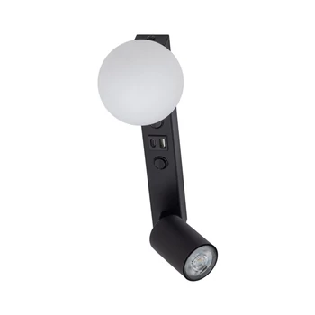 Aplica de perete TK Lighting VOX metal, sticla, negru, alb, GU10+G9 - TK-10152