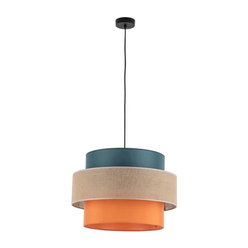 Pendul TK Lighting TRIO metal, textil, albastru, portocaliu, natur, E27 - TK-2758