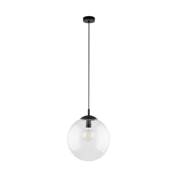 Pendul TK Lighting ESME metal, sticla, negru, transparent, E27 - TK-3268