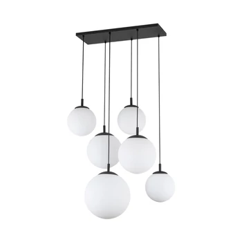 Pendul TK Lighting ESME metal, sticla, negru, alb, E27 - TK-4793