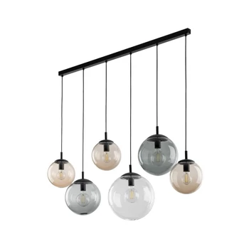 Pendul TK Lighting ESME metal, sticla, negru, fumuriu, chihlimbar, E27 - TK-4797