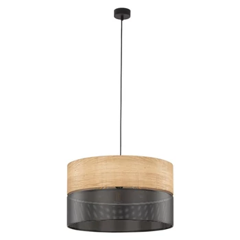 Pendul TK Lighting NICOL metal, lemn, negru, maro, E27 - TK-4798