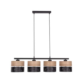 Pendul TK Lighting NICOL metal, lemn, negru, maro, E27 - TK-4802