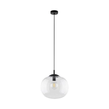 Pendul TK Lighting VIBE metal, sticla, negru, transparent, E27 - TK-4818