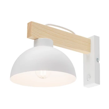 Aplica de perete TK Lighting OSLO metal, lemn, alb, maro, E27 - TK-4962