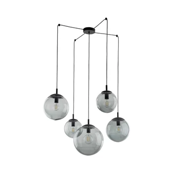 Pendul TK Lighting ESME metal, sticla, negru, gri, E27 - TK-5382
