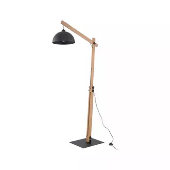 Lampadar TK Lighting OSLO metal, lemn, negru, E27 - TK-5582